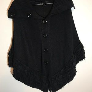 Never worn women’s black button up shawl.